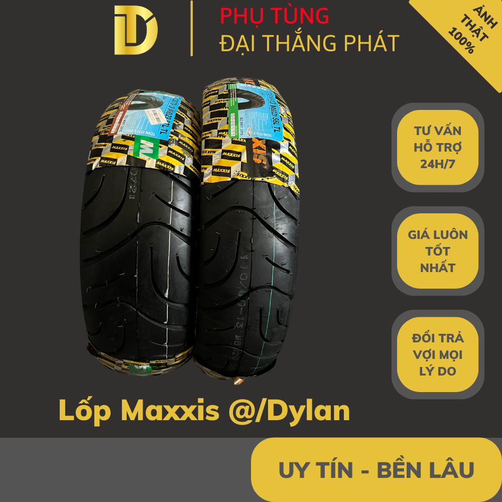 Vỏ lốp trước + sau xe Honda @/Dylan/PS (110/90-13 TL + 130/70-13 TL) chính hãng Maxxis (Lốp không să