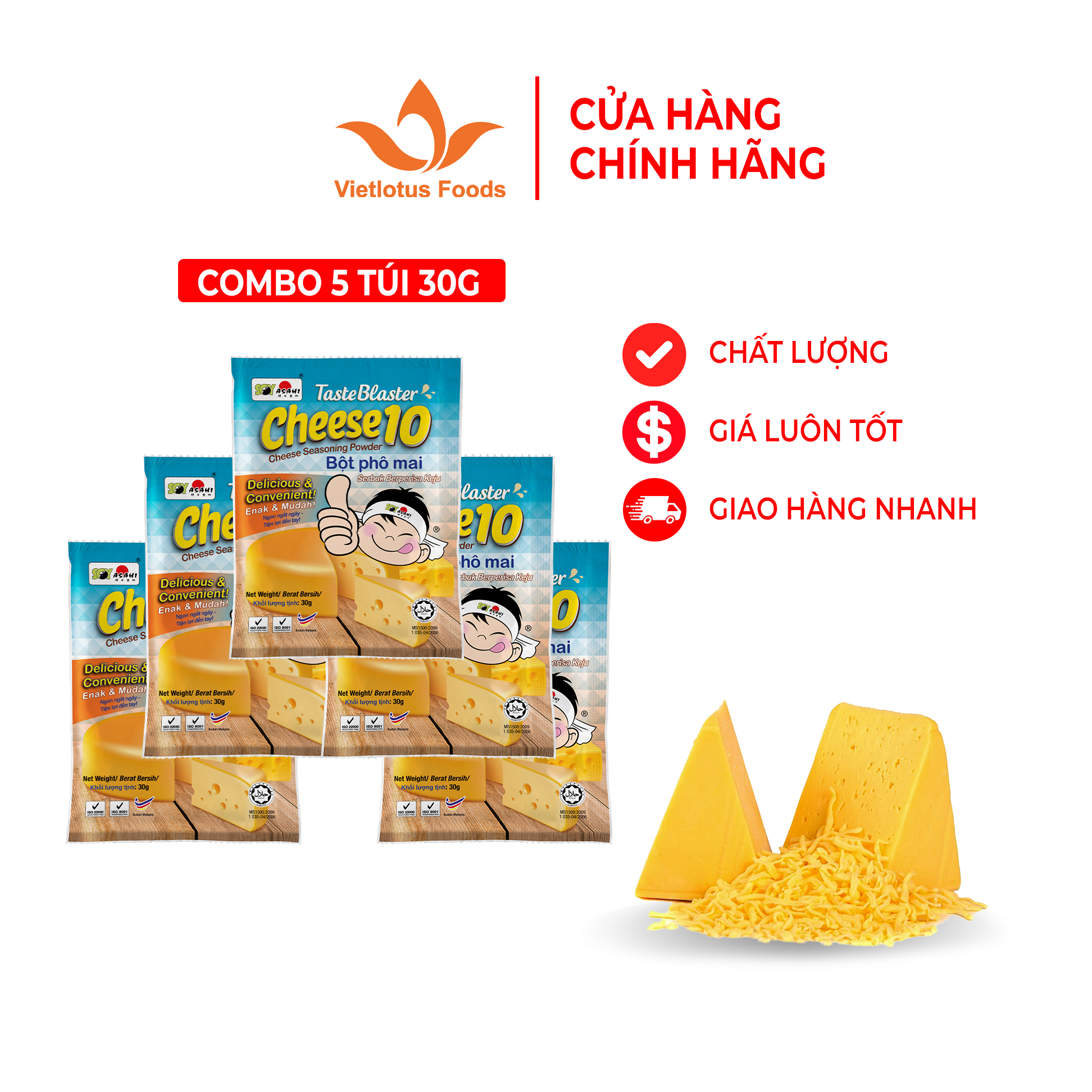 Bột Phô Mai Lắc Malaysia Verozyme túi 30G - Thơm ngon tiện lợi lắc phô mai bắp rang khoai tây chiên