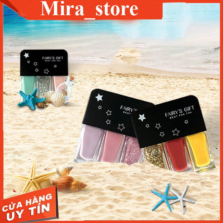 Sainye Bộ 3 lọ sơn móng tay khối lượng tịnh 3g/lọ chất lượng cao không thấm nước nhanh khô và lâu trôi – NIT