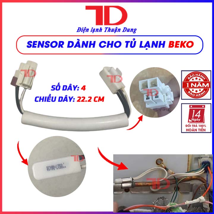 Đầu Dò Cảm Biến Sensor dành cho tủ lạnh Beko cảm biến nhiệt độ tủ lạnh Điện Lạnh Thuận Dung