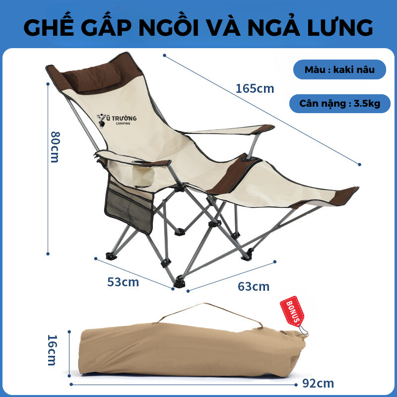 Ghế Xếp Thư Giãn Dã Ngoại Ghế Nằm Văn Phòng Ghế Gấp Gọn Đa Năng Đi Du Lịch Phượt Nằm Bệnh Viện Văn P