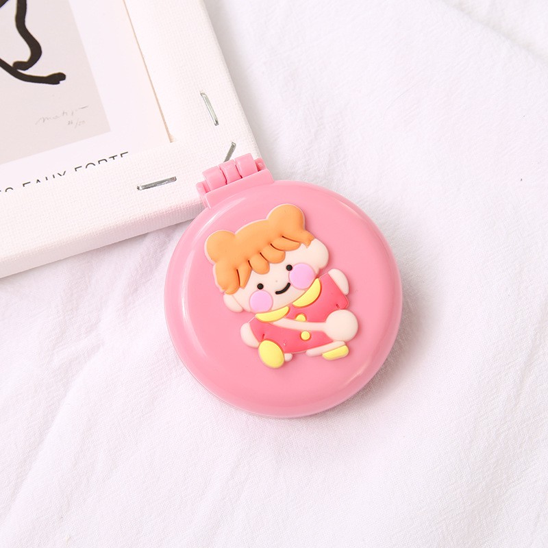 Bộ gương lược gấp mini cầm tay phong cách Hàn Quốc