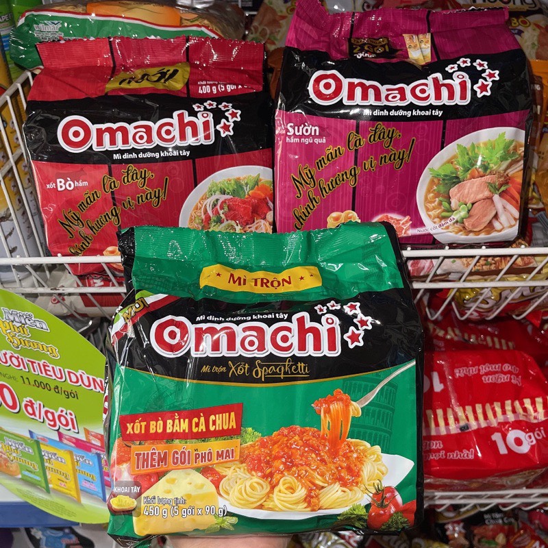Bịch 5 Gói Mì Tôm Omachi Xốt Spaghetti 90gr