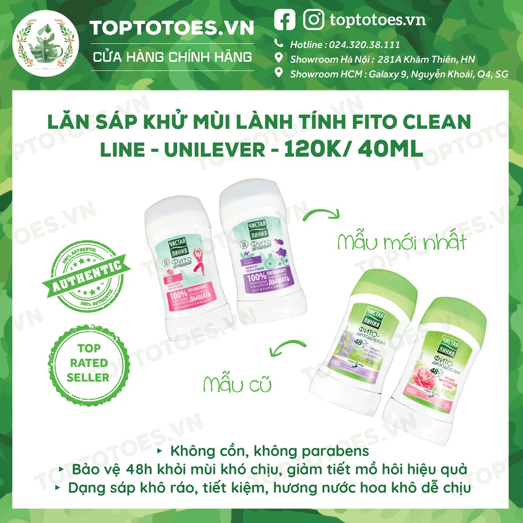 Lăn Sáp Khử Mùi Unilever Fito Clean Line Lành Tính Khô Thoáng