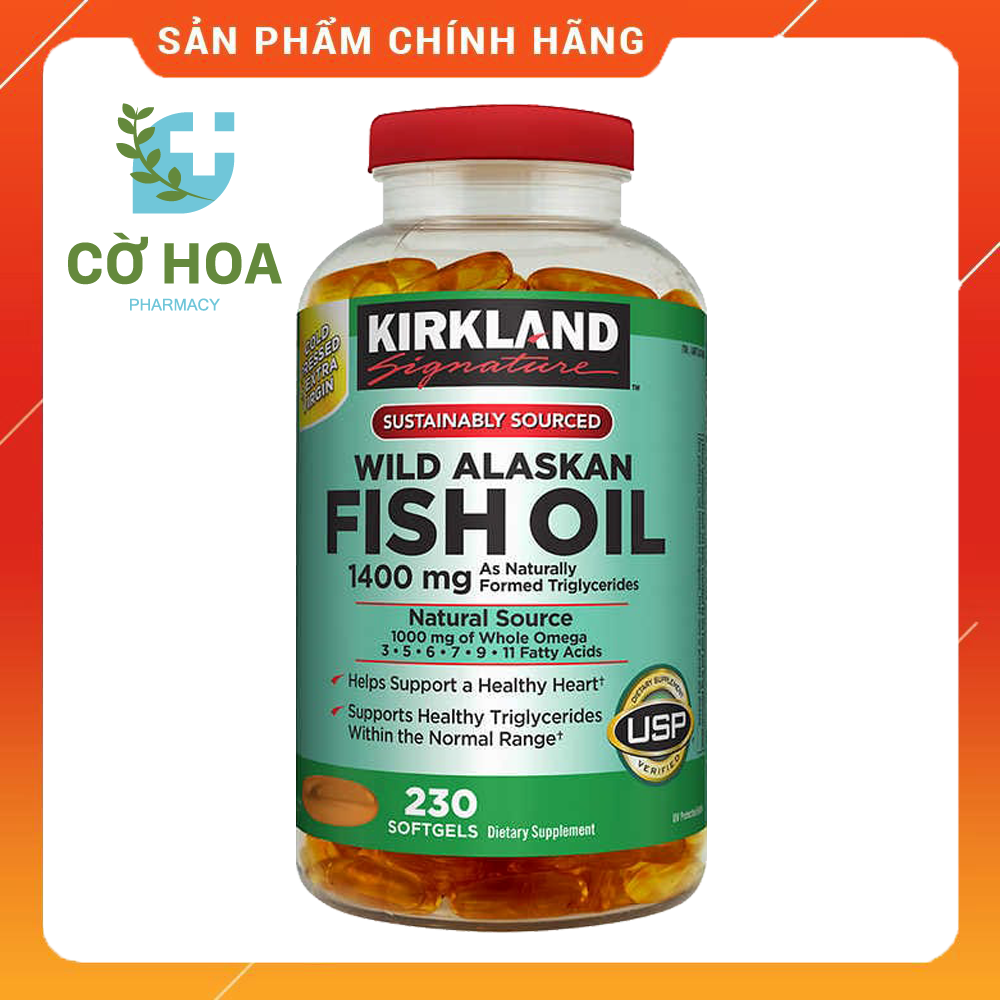 [Hcm]Dầu Cá Omega Tổng Hợp Kirkland Signature Wild Alaskan Fish Oil 1400Mg - Hộp 230 Viên