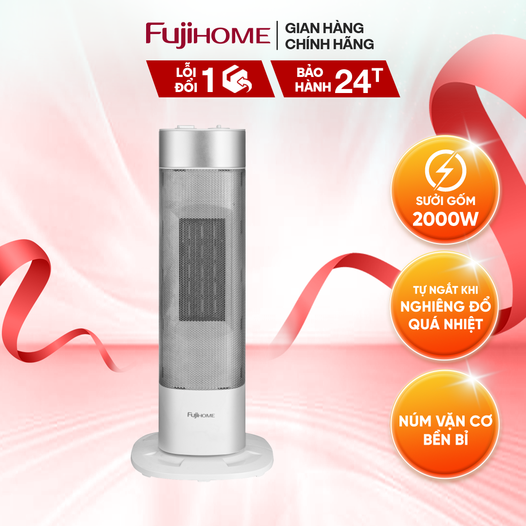 Quạt Sưởi Gốm Thông Minh Fujihome FH3303 – Sưởi Ấm & Tạo Ẩm Cùng Lúc - Điều khiển giọng nói - remote