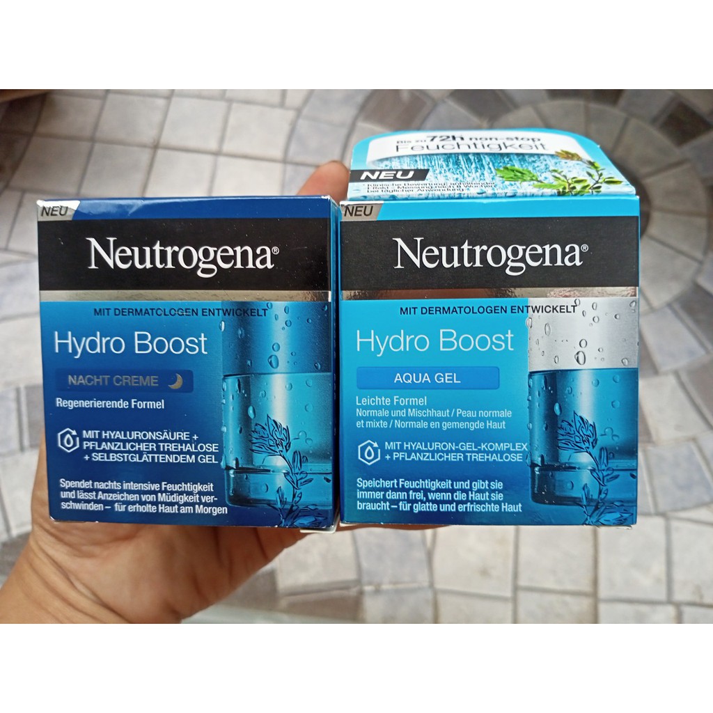 [Hcm]Bộ Kem Dưỡng Ẩm Cấp Nước Ngày Và Đêm Cho Da Khô Neutrogena Hydro Boost Aqua Cream - Đức