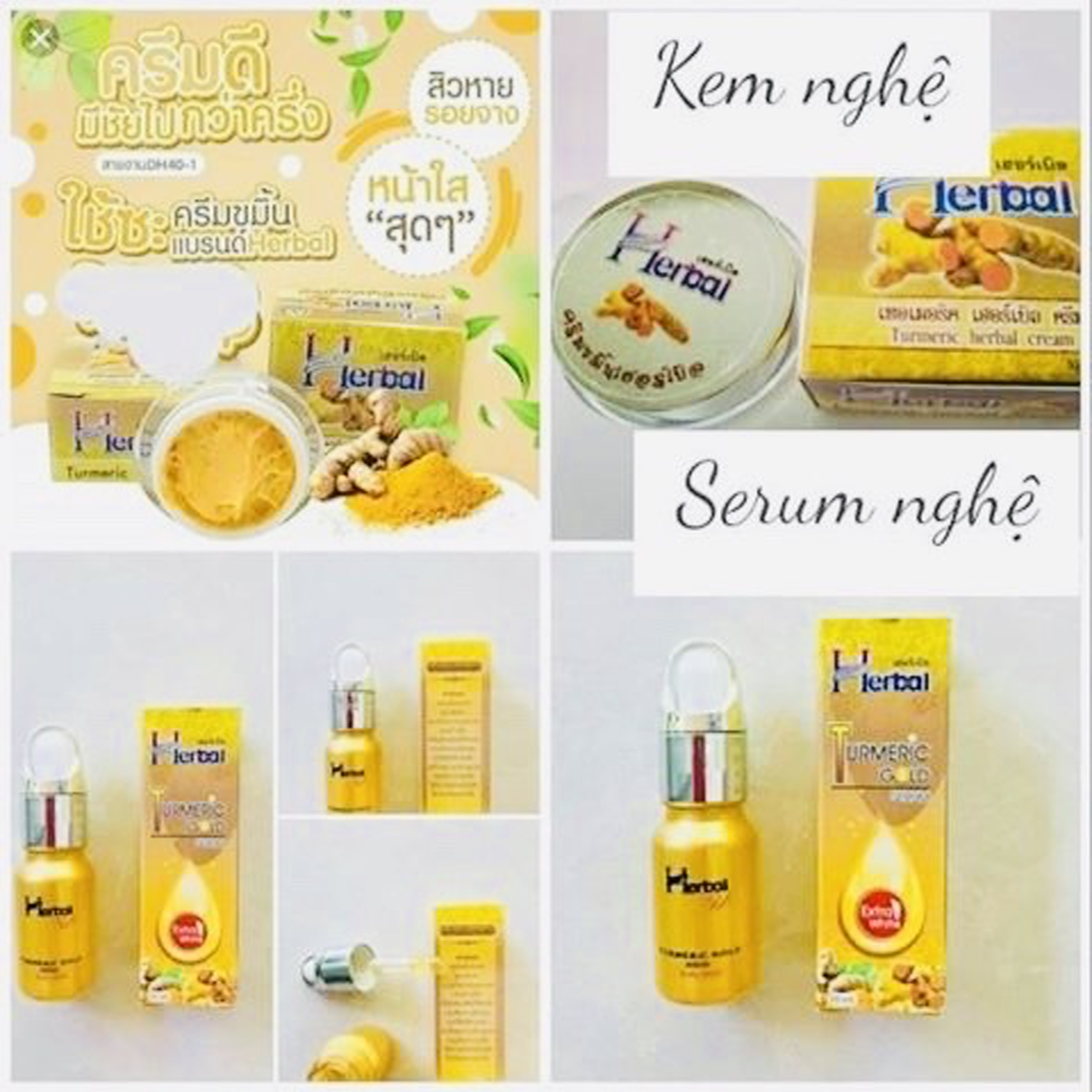 [HCM]Combo Kem Nghệ và Serum Nghệ Herbal Thái Lan