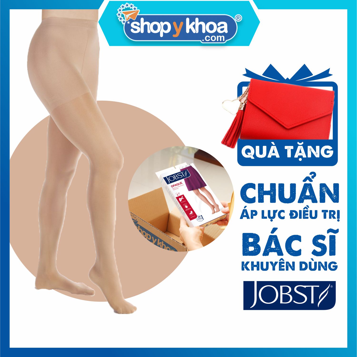 [Hcm]Vớ Y Khoa Jobst Opaque - Dòng Mỏng Điều Trị Suy Giãn Tĩnh Mạch Vớ Quần Màu Da Kín Ngón (Tất Y Khoa Áp Lực 20 - 30 Mmhg)