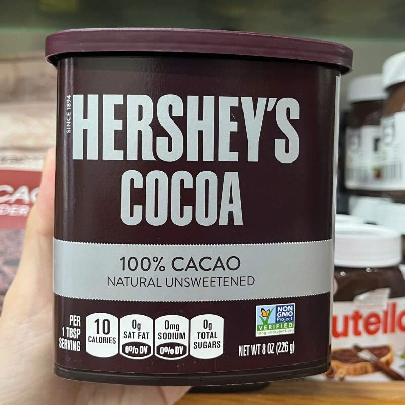 Date 03/28 Bột CaCao HERSHEYS Cocoa Nguyên Chất Không Đường 226g