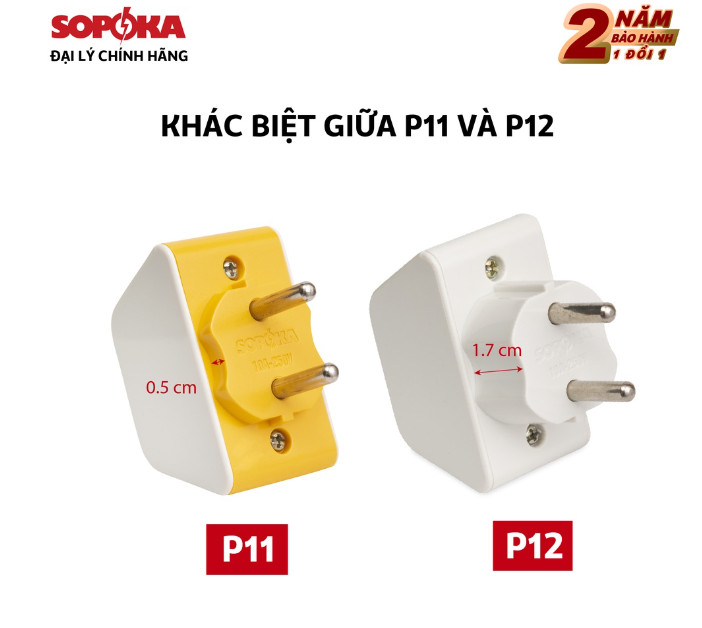 Đầu Nối Chia Điện Sopoka P11 P15 đa năng an toàn chống vỡ. Bảo hành 1 đổi 1 đến 2 năm