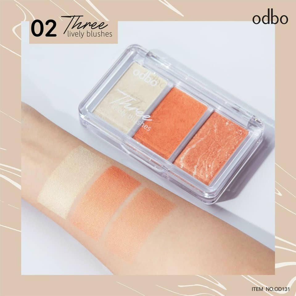 [Hcm]Phấn Mắt Má Hồng Odbo Three Lively Blushes