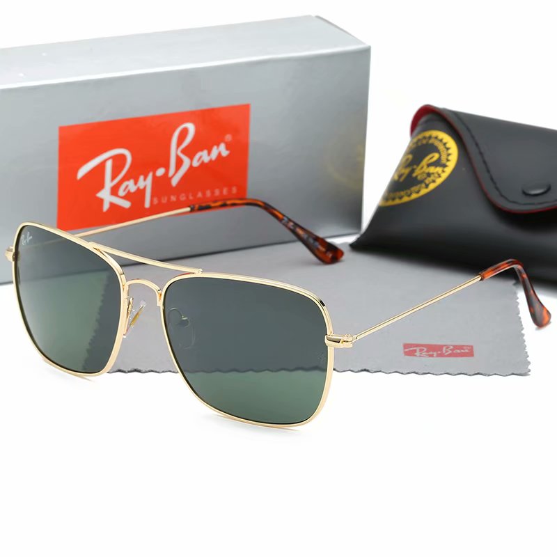 (FullBox) Kính Mát Nam Ray-Ban  Gọng Mạ Vàng Kính Cường Lực Chống Trầy Cao Cấp - Freesize Nam &amp; Nữ rayban RB3136 sunglasses