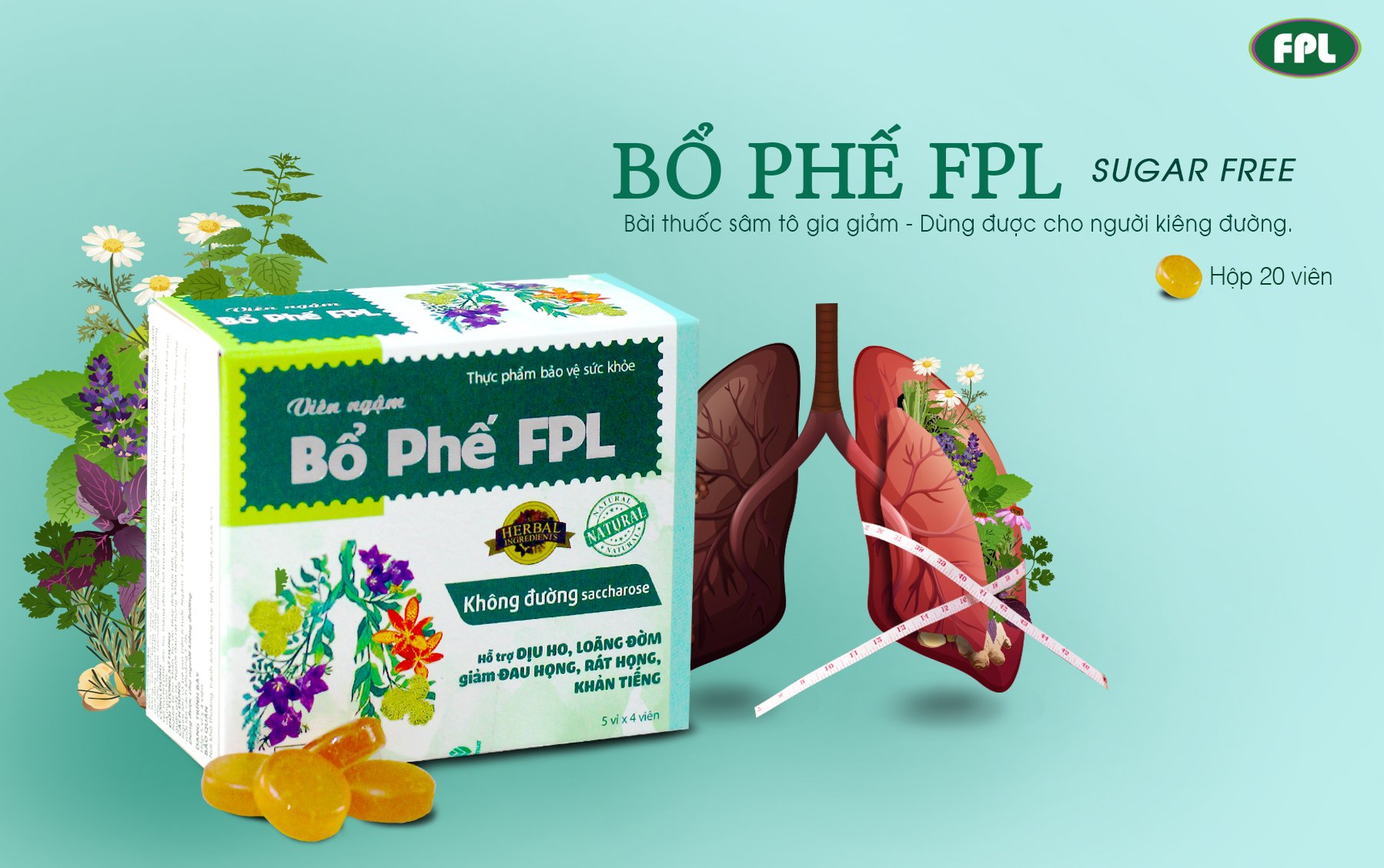 [Hcm]Viên Ngậm Ho Bổ Phế Fpl Sugar Free