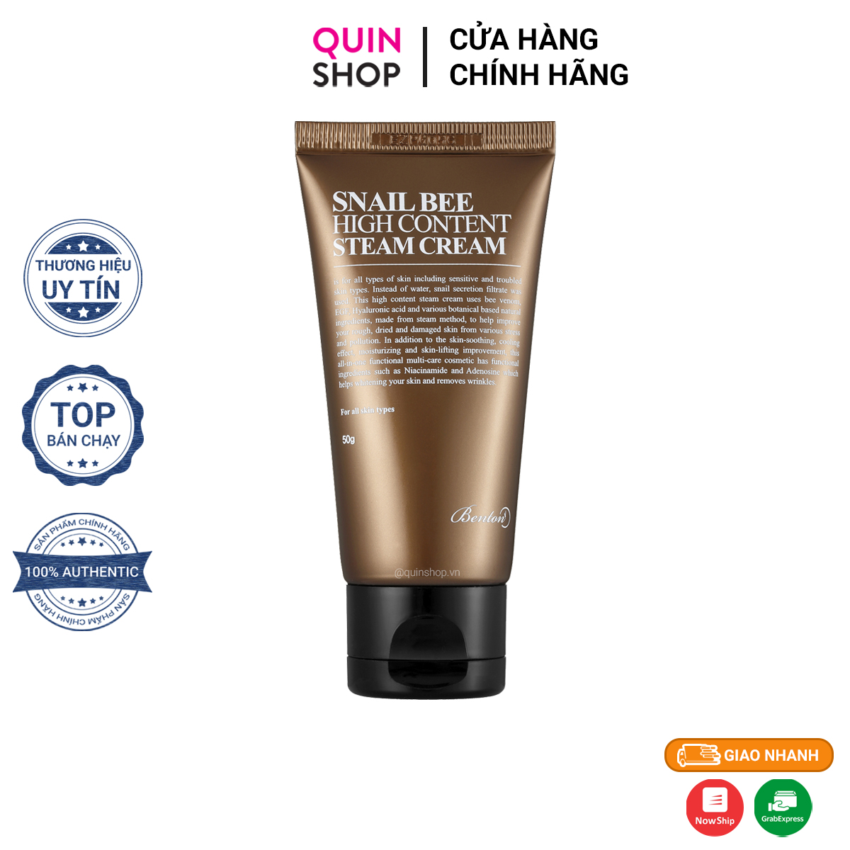 Kem Dưỡng Phục Hồi Da Benton Snail Bee High Content Steam Cream