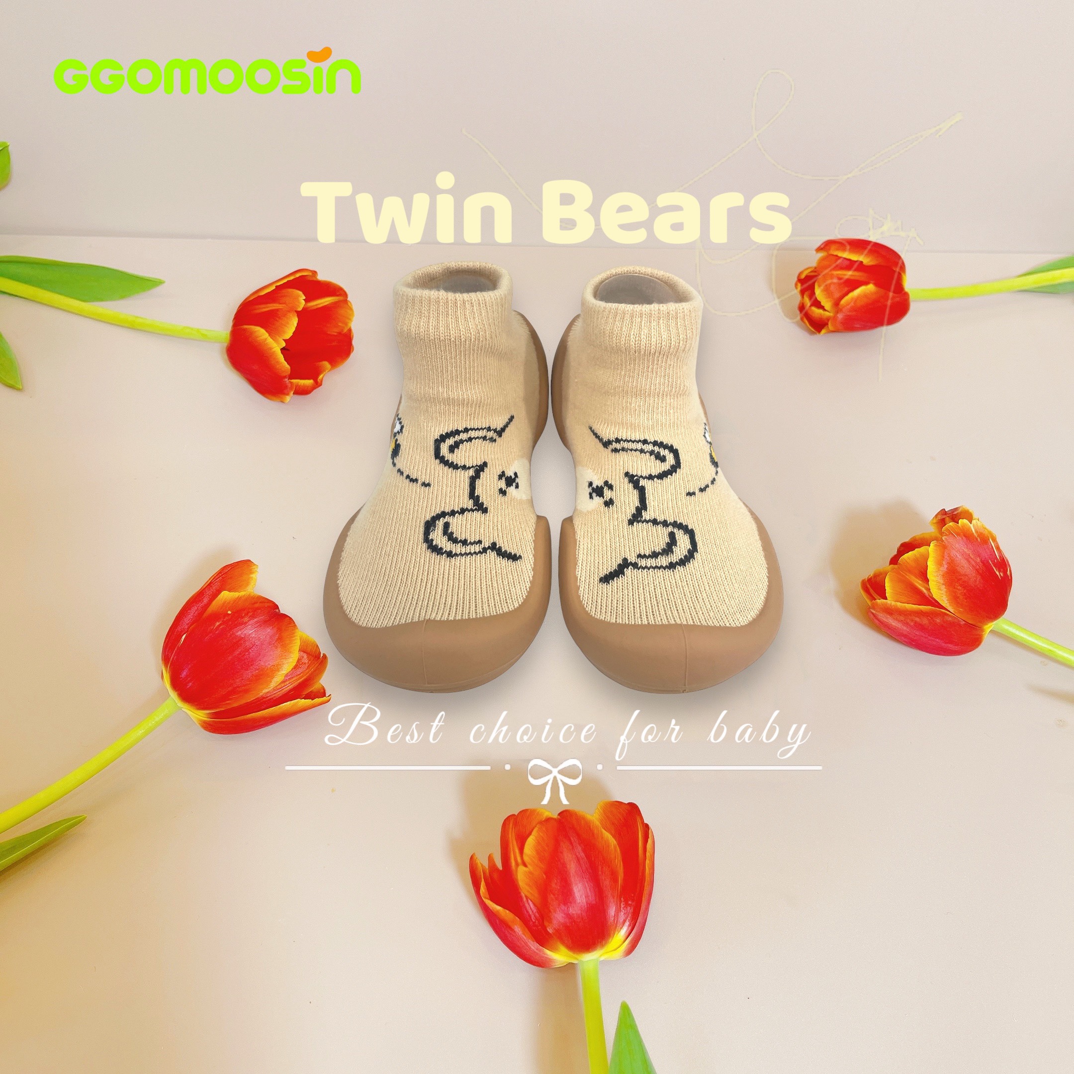 (Chính hãng GGOMOOSIN)Giày tập đi cho bé cưng - Twin Bear