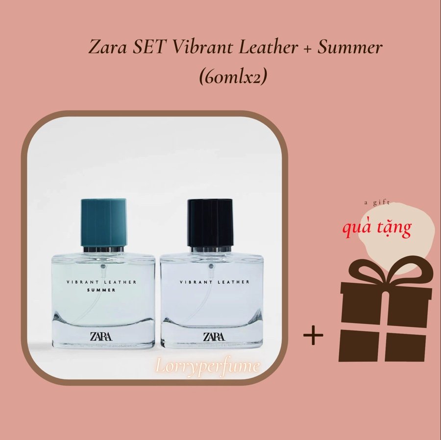 Set Nước Hoa Nam Zara Vibrant Leather + Vibrant Leather Summer 60 Ml / 2.03 Oz