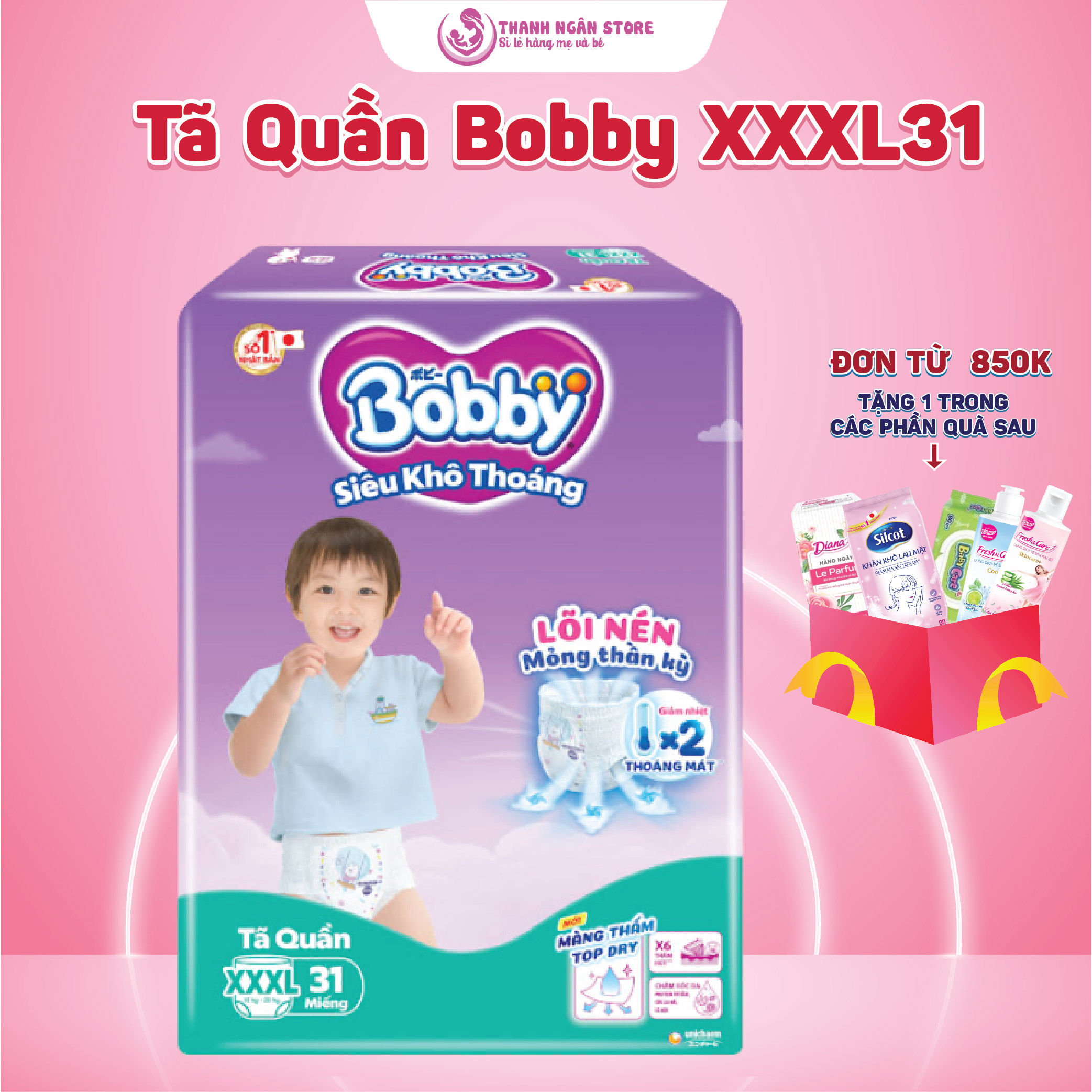 Tã Quần Bobby Ultra Size Lớn Siêu Tiết Kiệm XXXL31 - Bỉm Quần Bobby Cho Bé 18 Kg Đến 25 Kg- Kho Bỉm Thanh Ngân