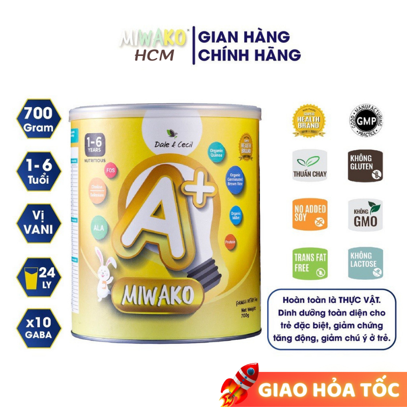 Sữa hạt hữu cơ Miwako A+ cho bé vị vani 700g x 1 hộp - Miwako HCM