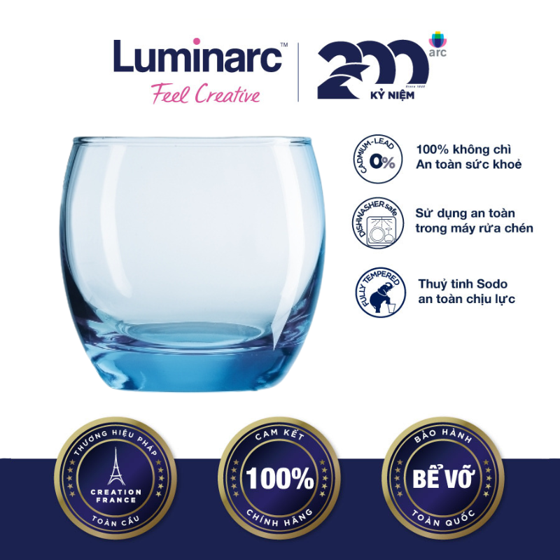 Bộ 6 Ly Thuỷ Tinh Thấp Luminarc Salto Blue 320ml - LUSAJ1584