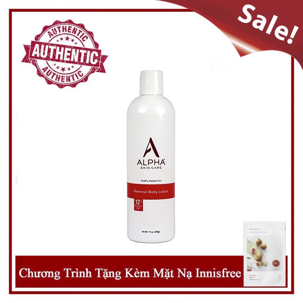 [Hcm][Chính Hãng] Dưỡng Thể Làm Mềm Mịn Sáng Da Alpha Skincare Renewal Body Lotion 12% Aha Có Quà Tặng Kèm