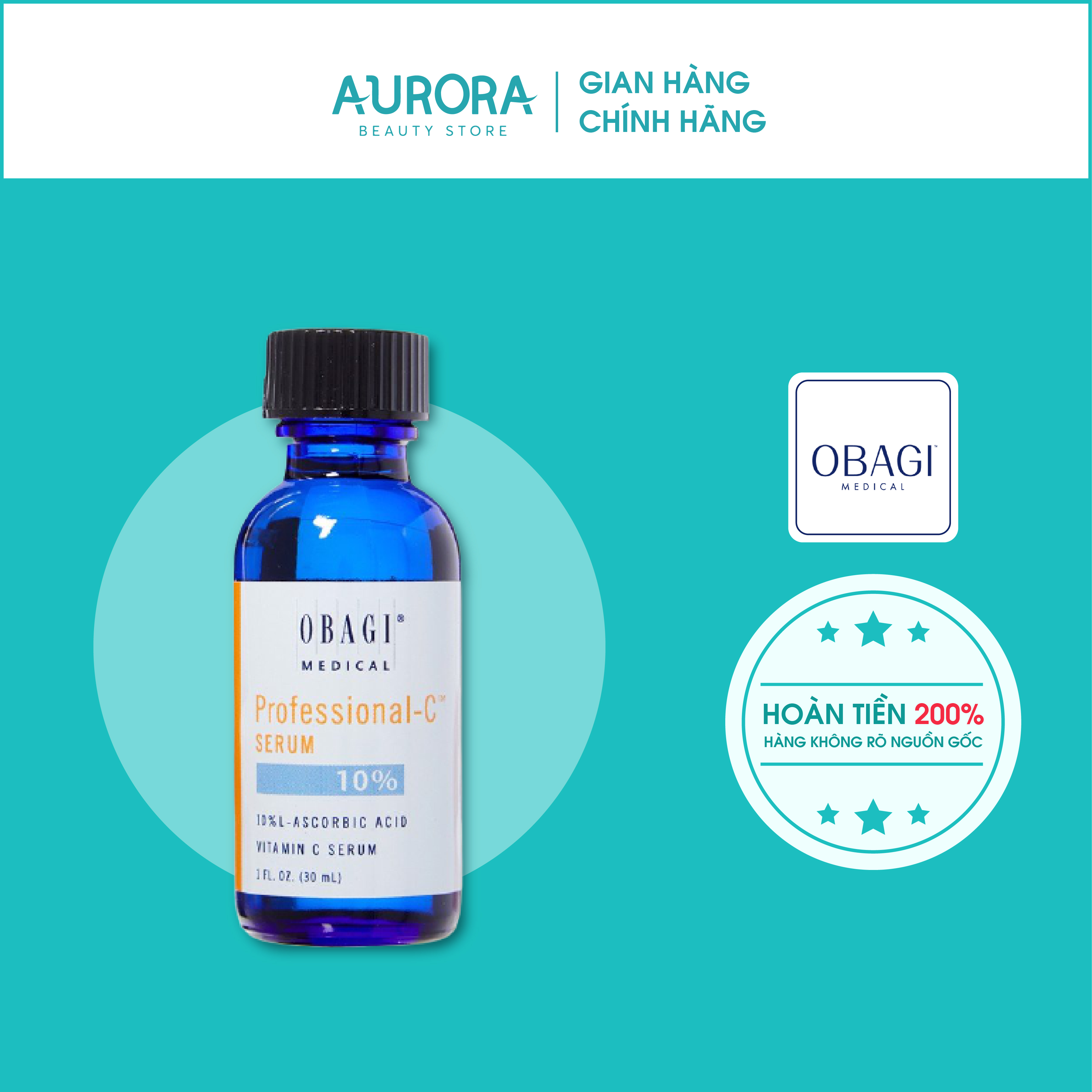 [Hàng Chính Hãng] Serum Chống Oxy Hóa Làm Sáng Đều Màu Da 0Bagi Professional Vitamin C Serum 10%