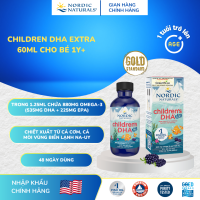 Siro Children DHA Xtra đặc biệt Nordic Naturals lọ 60ml hỗ trợ phát triển não bộ và khả năng nhận thức cho bé từ 1 tuổi+