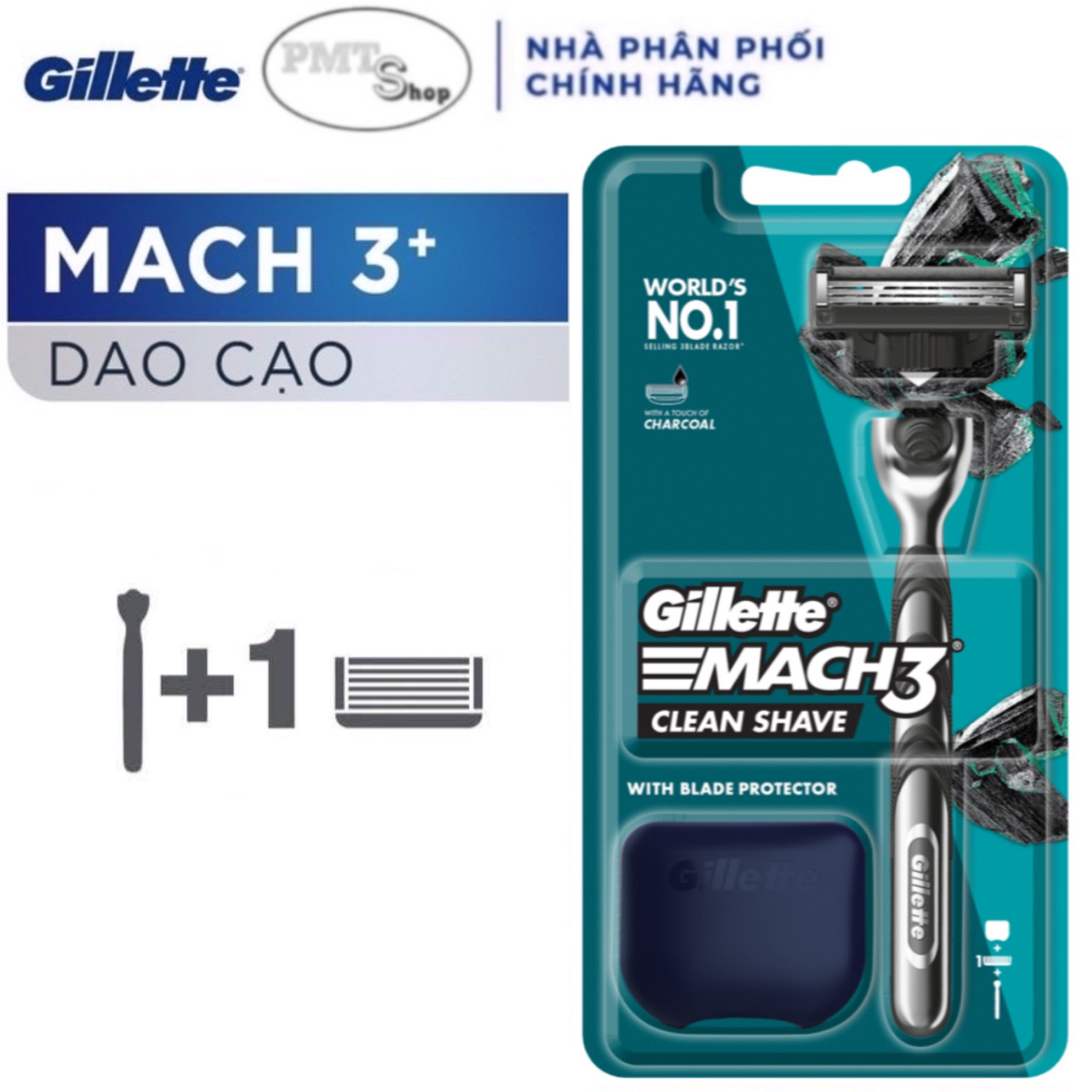 Dao Cạo Râu 3 Lưỡi Gillette Mach3 Clean Shave / Mach3 Có Thể Thay Thế