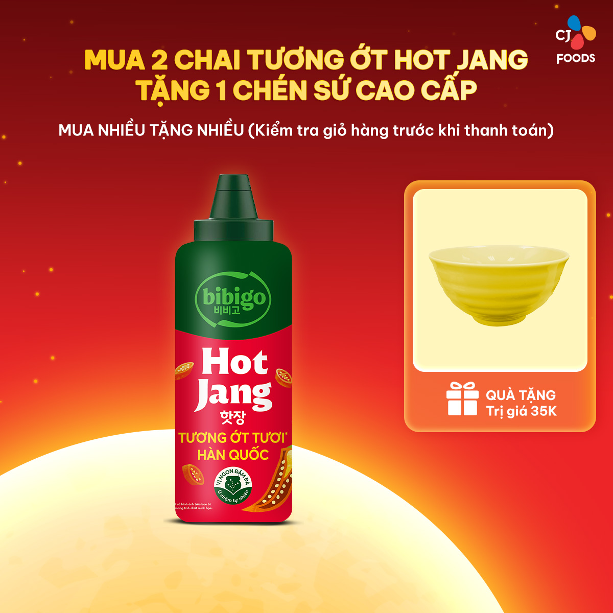 [HCM-HN] Tương ớt tươi Hot Jang Bibigo 240g (100% ớt tươi lên men tự nhiên giảm mặn)