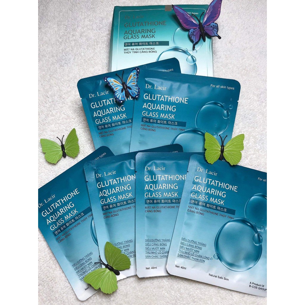 Mặt nạ GLUTATHIONE thủy tinh căn bóng dr lacir hàng chính hãng hộp x 6 miếng