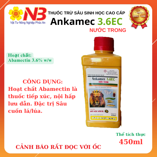 [HCM] Thuốc trừ sâu Ankamec 3.6EC nước trong- 450ml (abamectin 36 g/l) - VTNN Năm Bưu