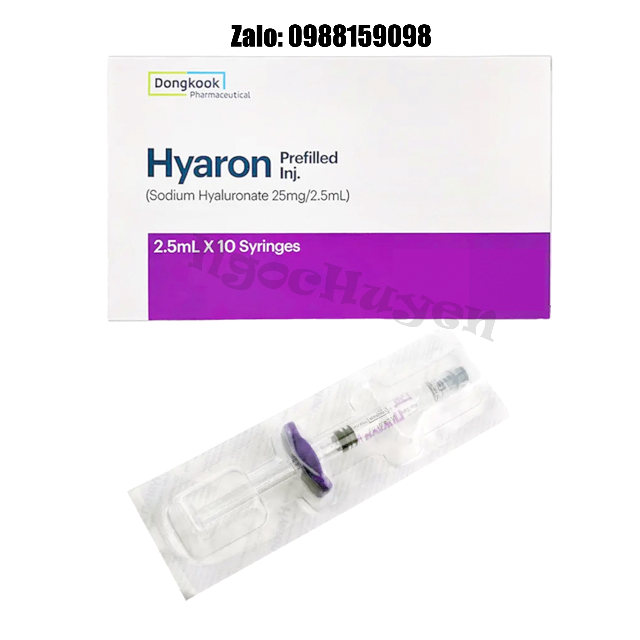 Tinh chất căng bóng da tiêm meso HA Hyaron - 1 hộp 10 thanh