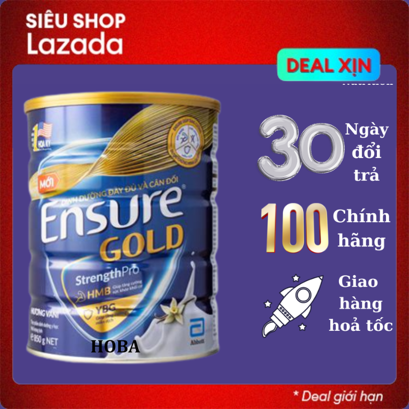 Sữa Ensure Gold bột có HMB 800g Vani Vani ít ngọt - Hàng chính hãng