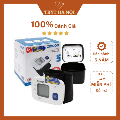 Chính Hãng - Bảo Hành 5 Năm Máy Đo Huyết Áp Omron Cổ Tay Hem - 6161 (6121 Mới)