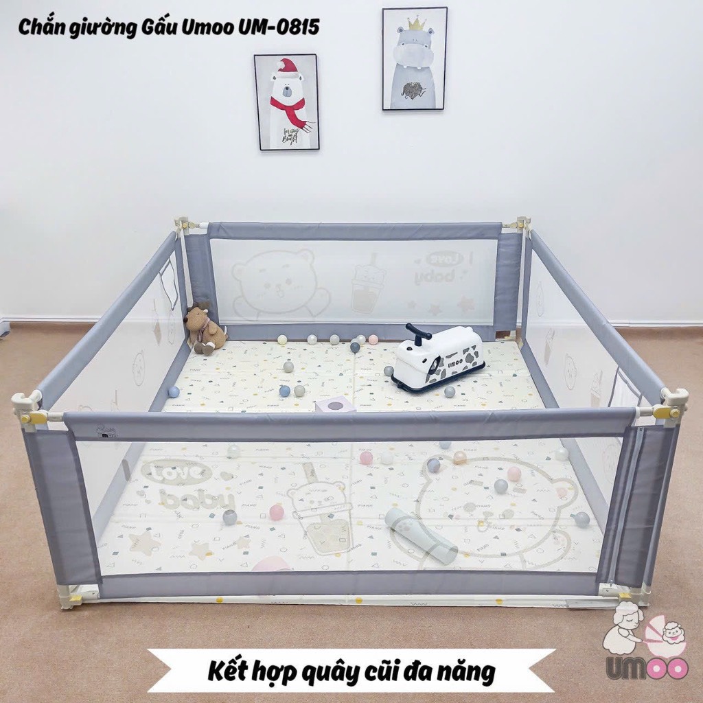 Thanh chắn giường Umoo Gấu 0815 chống trượt an toàn cho bé
