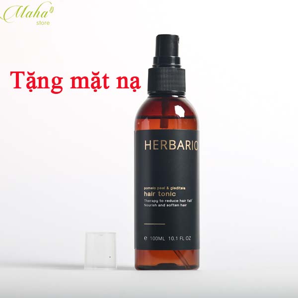 Xịt Dưỡng Tóc Vỏ Bưởi & Bồ Kết Herbario Giảm Rụng Tóc Tóc Dày Dài Đen Mượt [Tặng Mặt Nạ]