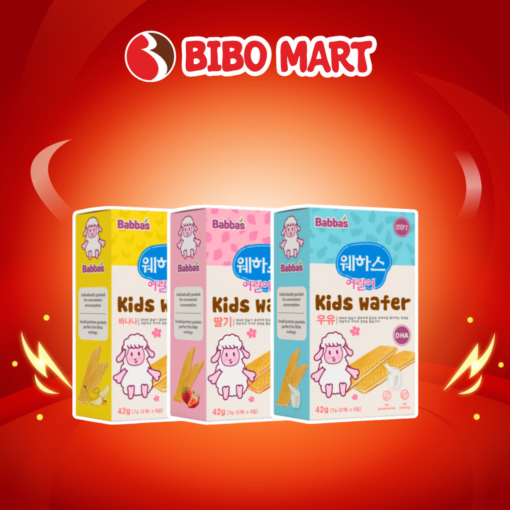 Bánh Xốp Ăn Dặm BABBAS Bổ Sung DHA Phát Triển Trí Não Cho Bé Từ 8 Tháng Tuổi - Bibo Mar