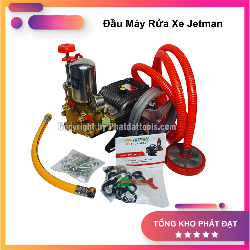 Đầu Máy Rửa Xe Áp Lực Cao JETMAN 1HP Đầu Máy Rửa Xe Cao Áp Dây Đai Kèm Phụ Kiện Theo Máy