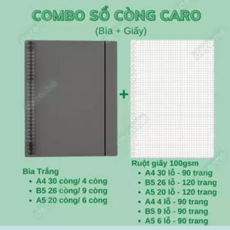 Sổ còng DecorMe bìa sổ còng A4 A5 B5 binder còng sắt 4 9 6 20 26 30 còng làm sổ tay sổ ghi chép take