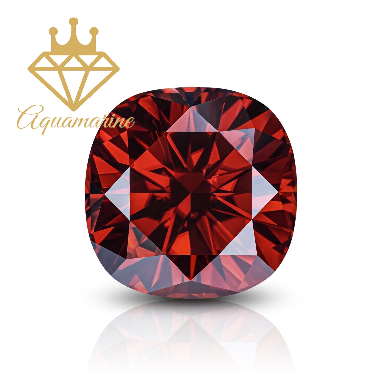 (Size 4x4 mm) Kim cương nhân tạo Moissanite giác cắt Cushion màu đỏ