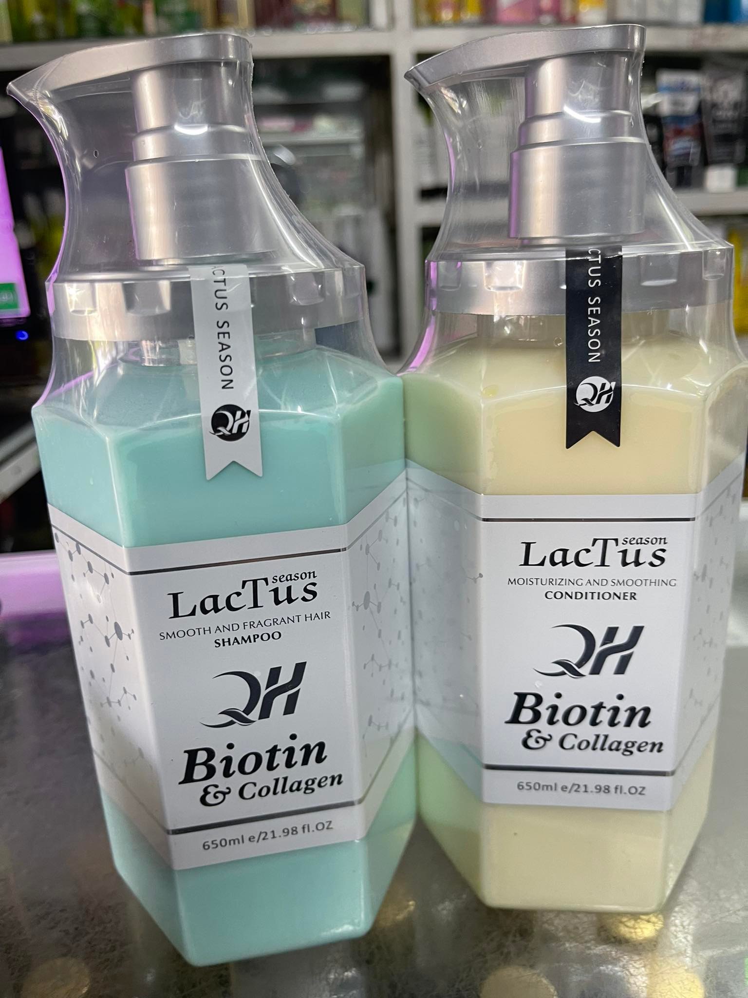 CẶP DẦU GỘI XẢ QH LACTUS SEASON BIOTIN & COLLAGEN 650ML X2
