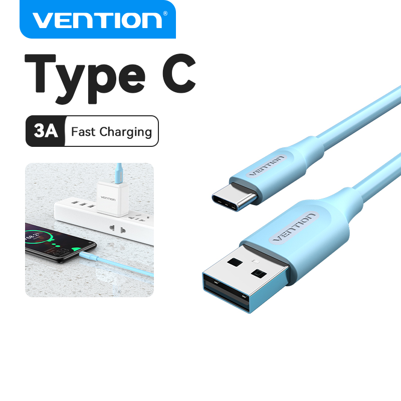 Vention Cáp USB 2.0 Type C - Tốc Độ 480Mbps Dòng Điện 3A Sạc Nhanh 60W Dây Mềm Dẻo Bền Bỉ