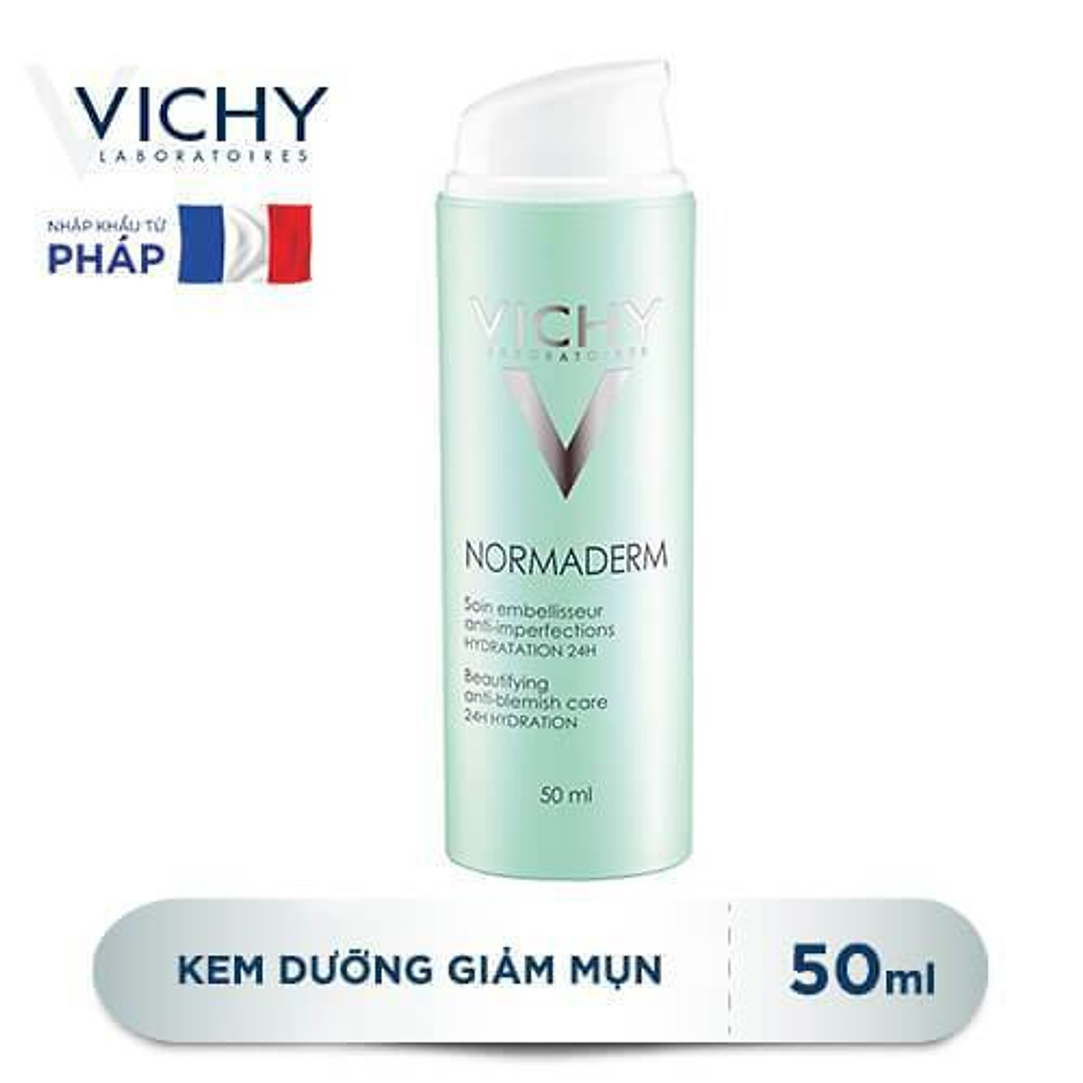 [Hcm]Vichy Kem Dưỡng Vichy Giúp Giảm Mụn & Bóng Dầu Dưỡng Ẩm Normaderm Anti - Blemish Care 24H Hydration 50Ml