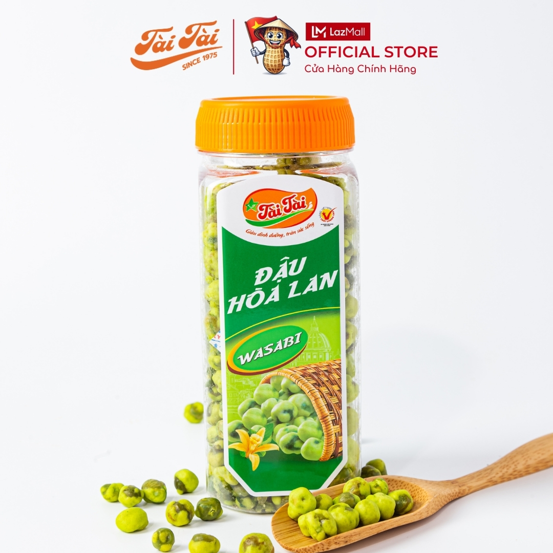 Đậu Hà Lan Wasabi Tài Tài Vị Mù Tạt 195gr - Snack Ăn Vặt Đậu Hà Lan Wasabi Sấy Ăn Liền - Đậu Hà Lan 