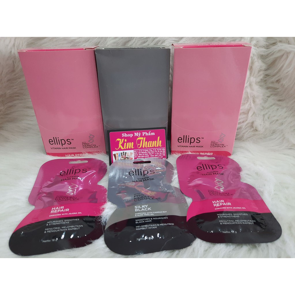 Kem ủ tóc Ellips Vitamin Hair Mask 1 gói lẻ cam kết hàng đúng mô tả chất lượng đảm bảo an toàn đến sức khỏe người sử dụng