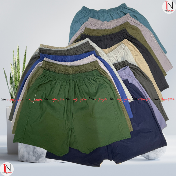 Quần Đùi Nam . Quần Short  Quần Đùi Nam Trung Niên Mặc Nhà- Vải Kate Siêu Đáy Nem Mền Mại Mịn Màng T