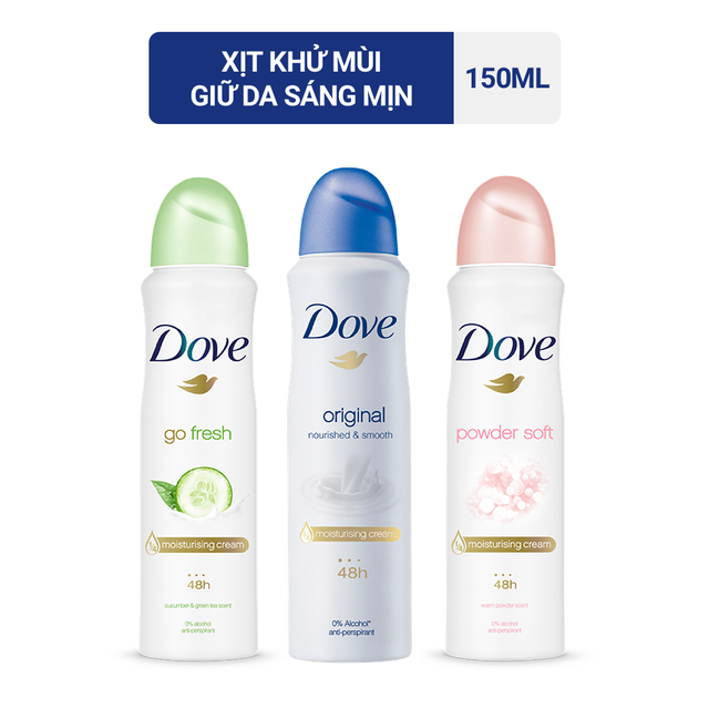 [HCM]Xịt Ngăn Mùi Dove Dưỡng Da Mềm Mịn 150ml
