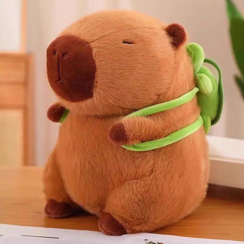 Gấu Bông Chuột Lang Nước Nâu Capybara Đeo Cặp To Khổng Lồ Vải Siêu Mềm Mịn Thú Chuột Lang Qùa Tặng C