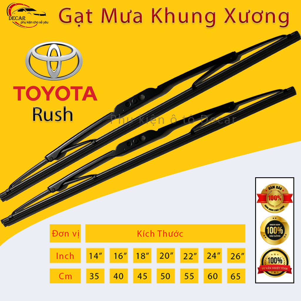 [TOYOTA RUSH] 1 Cặp cần gạt mưa khung xương chổi gạt mưa xe Toyota Rush gạt kính xe oto thanh gạt nư