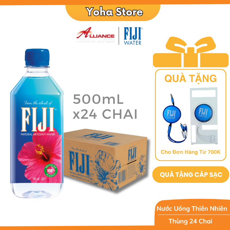 Nước Khoáng Nhập Khẩu Fiji Lốc 12 chai Thùng 24 Chai x 500ml - Thương Hiệu Tại Mỹ
